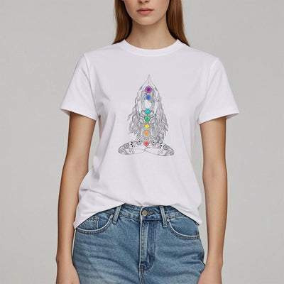 Olivenorma Chakra Meditation Cotton T-Shirt
