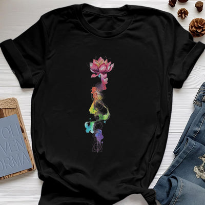 Olivenorma Lotus Chakra Energy Watercolor Print T-Shirt