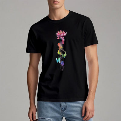 Olivenorma Lotus Chakra Energy Watercolor Print T-Shirt