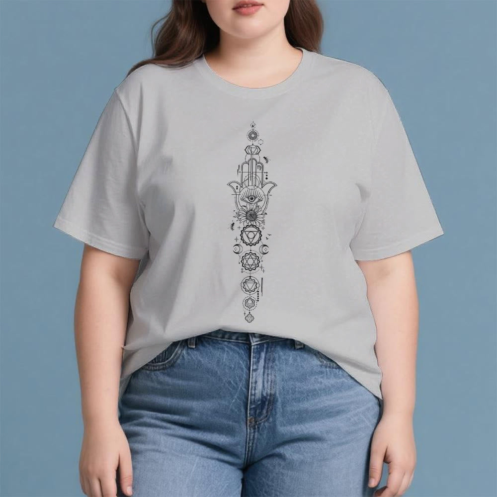 Olivenorma Hamsa Evil Eye Chakra Protection Meditation T-Shirt