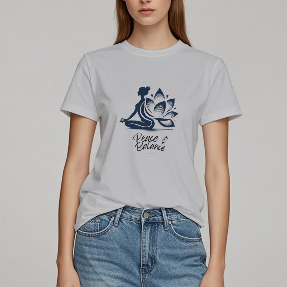 Olivenorma Peace & Balance Yoga Meditation Women T-Shirt