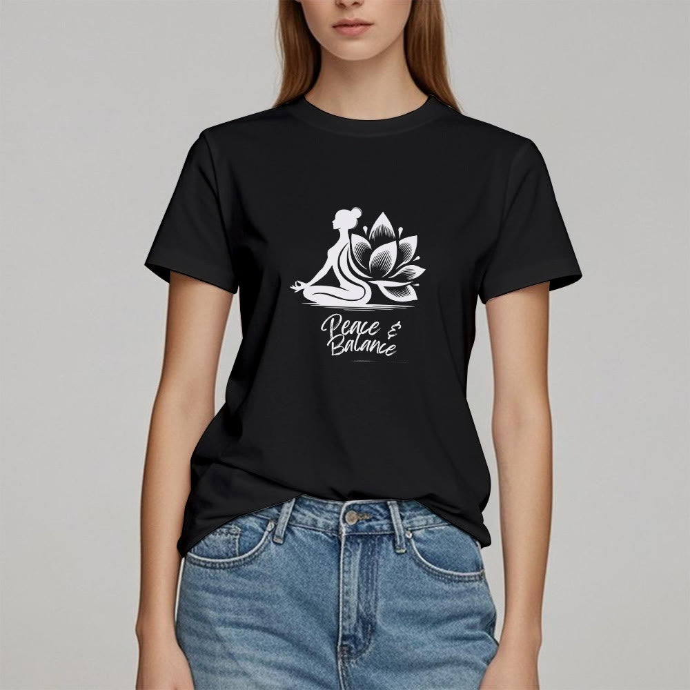 Olivenorma Peace & Balance Yoga Meditation Women T-Shirt