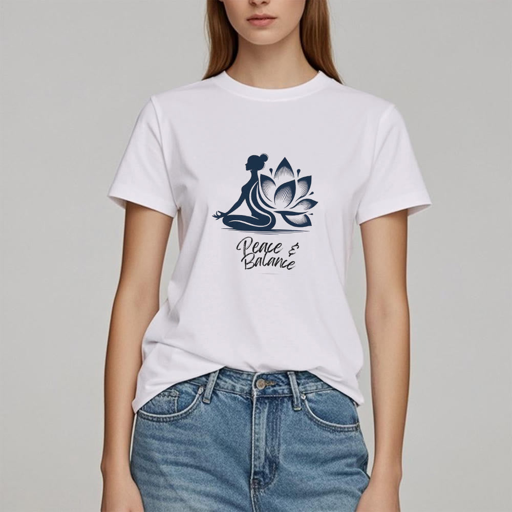 Olivenorma Peace & Balance Yoga Meditation Women T-Shirt