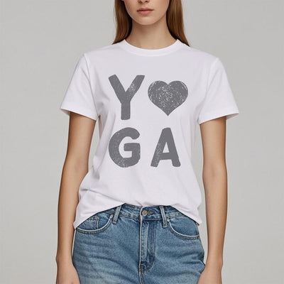 Olivenorma Yoga Heart Print T-Shirt
