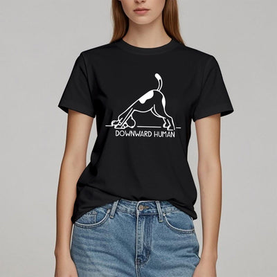 Olivenorma Dog Yoga Meditation Print T-Shirt