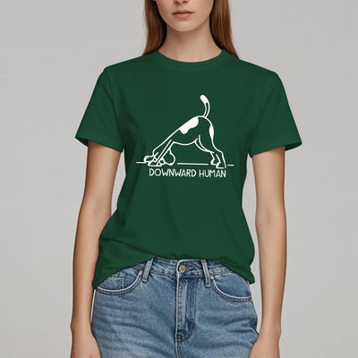Olivenorma Dog Yoga Meditation Print T-Shirt