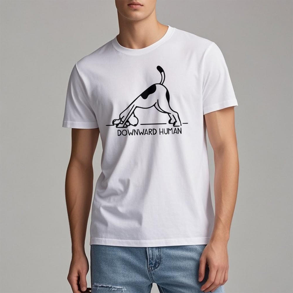 Olivenorma Dog Yoga Meditation Print T-Shirt