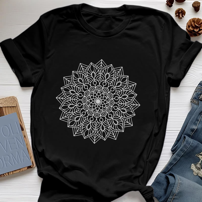 Olivenorma Flower Mandala Lotus T-Shirt