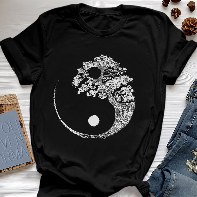 Olivenorma Yin Yang Bonsai Tree T-shirt