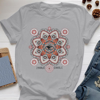 Olivenorma Meditation Evil Eye Slogan Design T-shirt