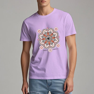 Olivenorma Meditation Evil Eye Slogan Design T-shirt