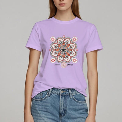 Olivenorma Meditation Evil Eye Slogan Design T-shirt