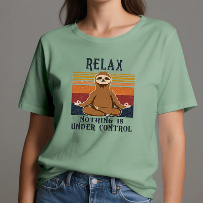 Olivenorma Relaxed Sloth Retro Cotton T-Shirt