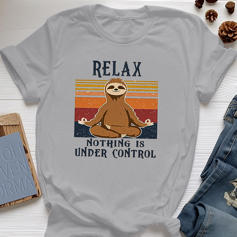 Olivenorma Relaxed Sloth Retro Cotton T-Shirt