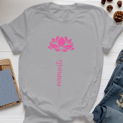 Olivenorma Namaste Lotus Yoga Cotton T-Shirt