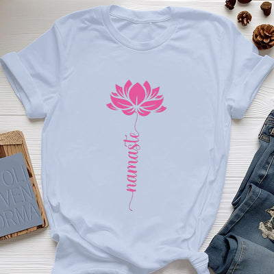 Olivenorma Namaste Lotus Yoga Cotton T-Shirt
