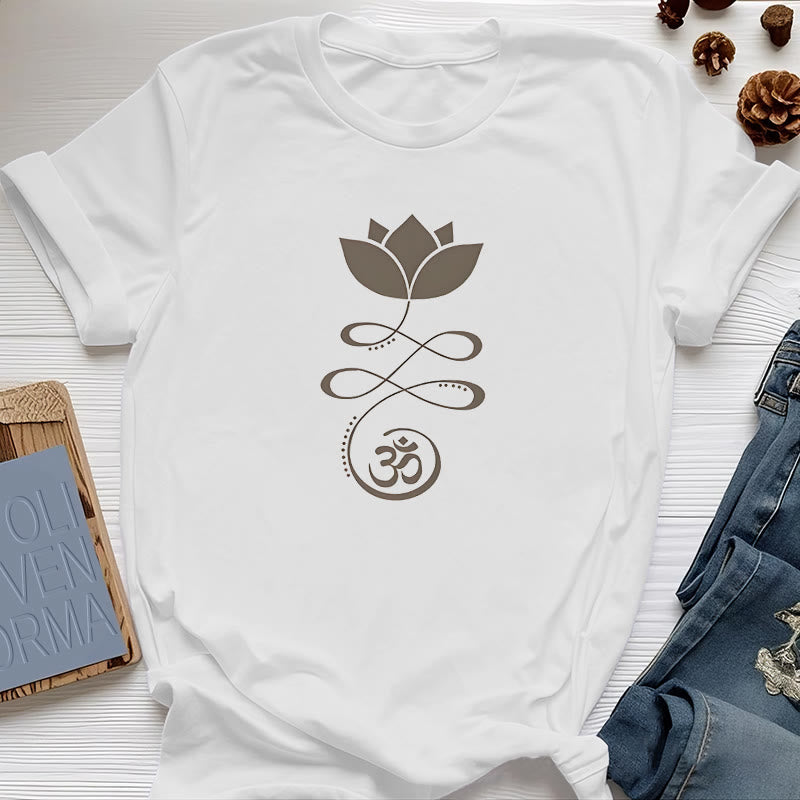 Olivenorma Yoga Lotus Flower Om Symbol T-Shirt