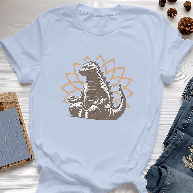 Olivenorma Funny Dinosaur Yoga Meditation T-Shirt