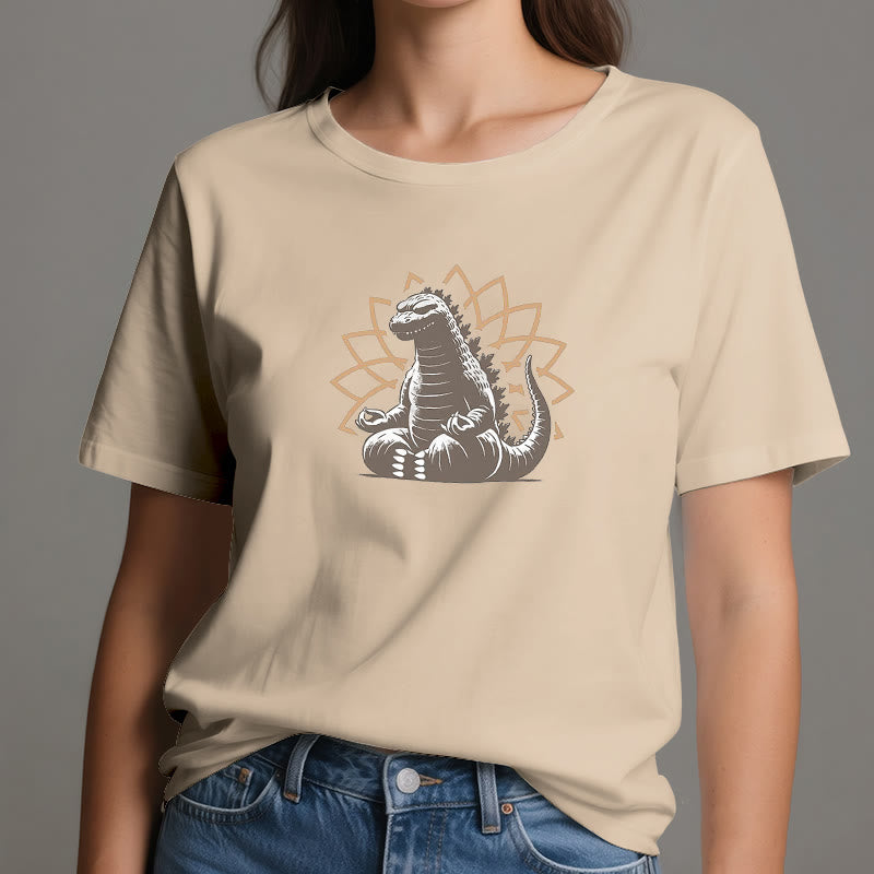Olivenorma Funny Dinosaur Yoga Meditation T-Shirt