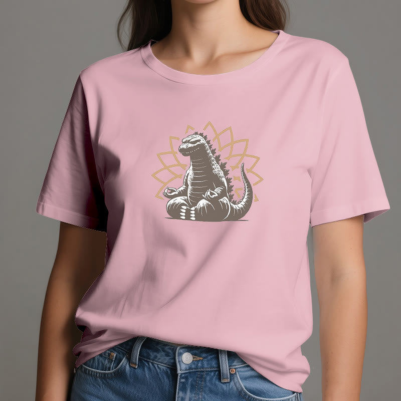 Olivenorma Funny Dinosaur Yoga Meditation T-Shirt