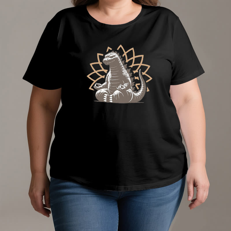 Olivenorma Funny Dinosaur Yoga Meditation T-Shirt