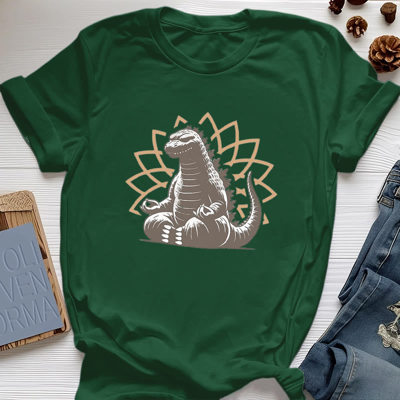 Olivenorma Funny Dinosaur Yoga Meditation T-Shirt