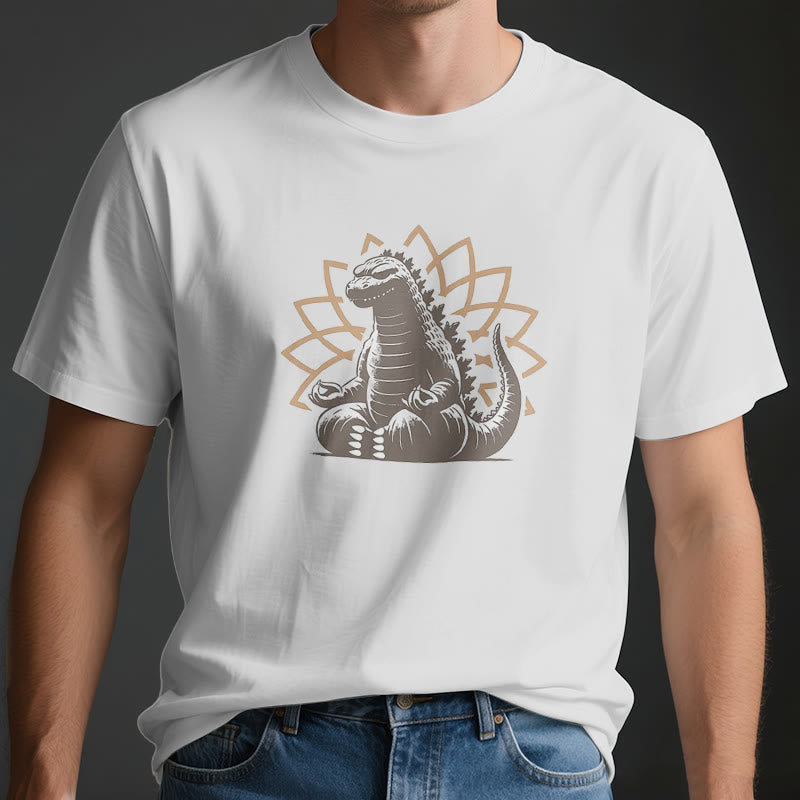 Olivenorma Funny Dinosaur Yoga Meditation T-Shirt