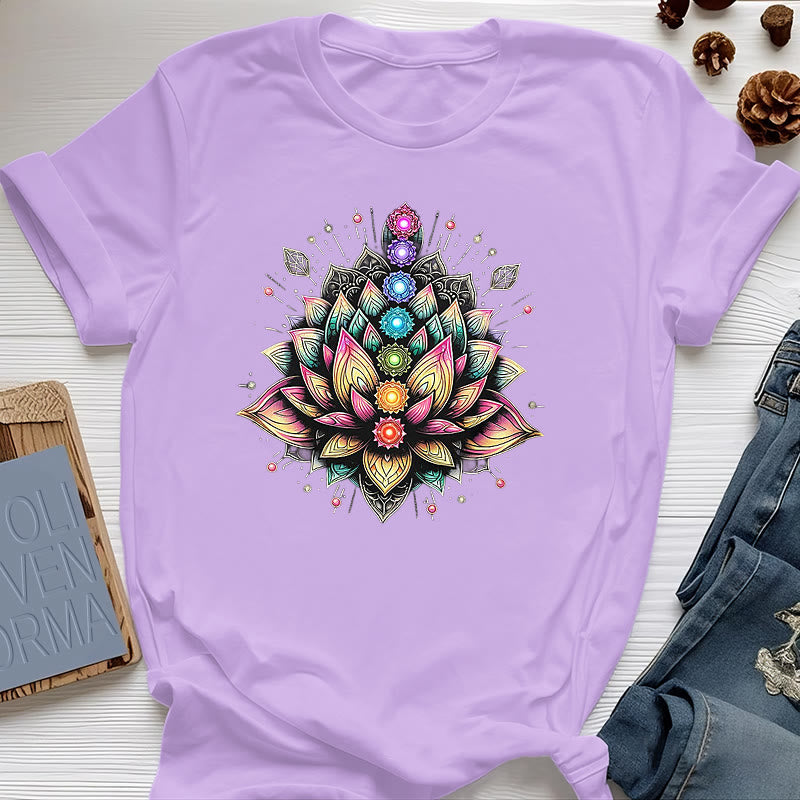 Olivenorma Chakra Lotus Flower Yoga Meditation T-Shirt