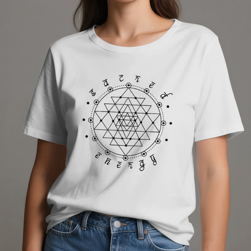 Olivenorma Sacred Energy Sri Yantra Spiritual T-Shirt