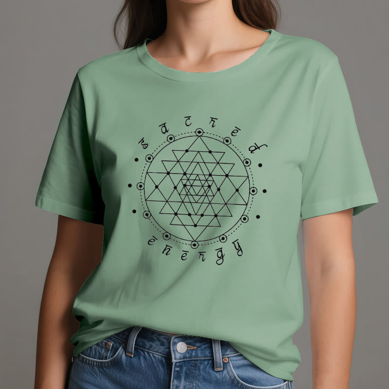 Olivenorma Sacred Energy Sri Yantra Spiritual T-Shirt
