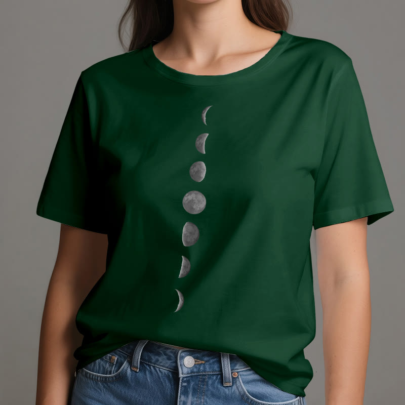 Olivenorma Moon Phase Print Yoga Meditation T-Shirt
