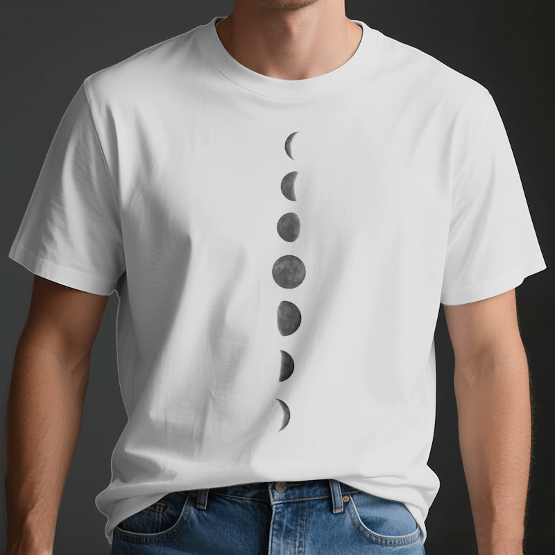 Olivenorma Moon Phase Print Yoga Meditation T-Shirt