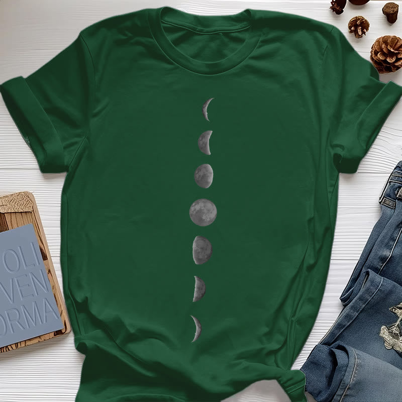 Olivenorma Moon Phase Print Yoga Meditation T-Shirt