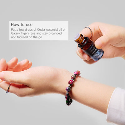 Olivenorma "Celestial Pulse" Galaxy Tiger's Eye Anxiety Relief Essential Oil Bracelet - image 2