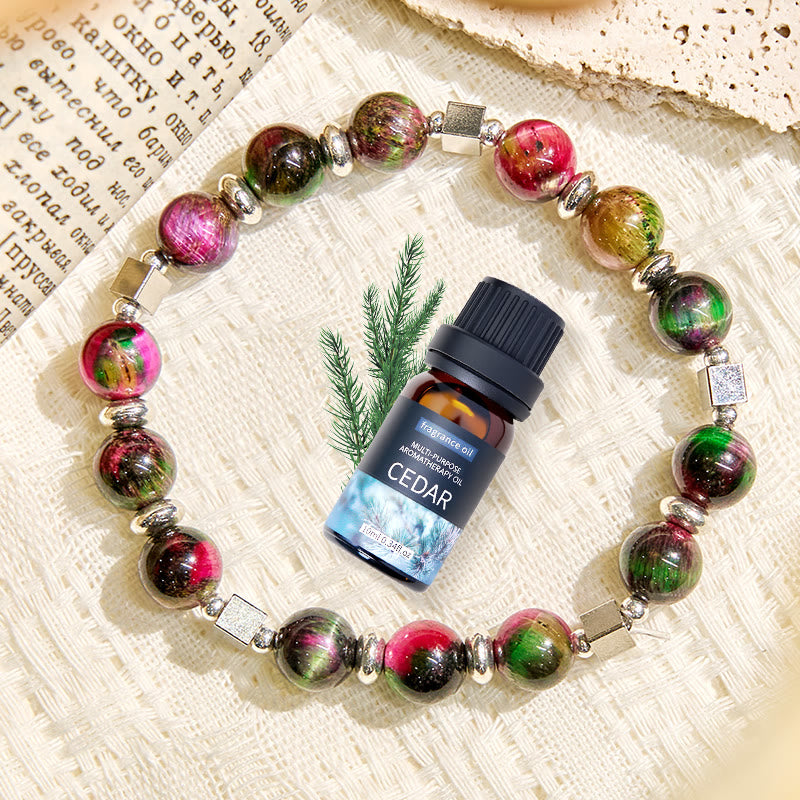 Olivenorma "Celestial Pulse" Galaxy Tiger's Eye Anxiety Relief Essential Oil Bracelet - image 4