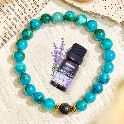 Olivenorma "Balmaara Essence" Blue Apatite Throat Chakra Essential Oil Bracelet - image 4