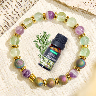 Olivenorma "Auralith Harmony" Fluorite Cleansing Essential Oil Bracelet - image 4