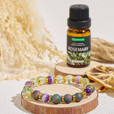 Olivenorma "Auralith Harmony" Fluorite Cleansing Essential Oil Bracelet - image 3