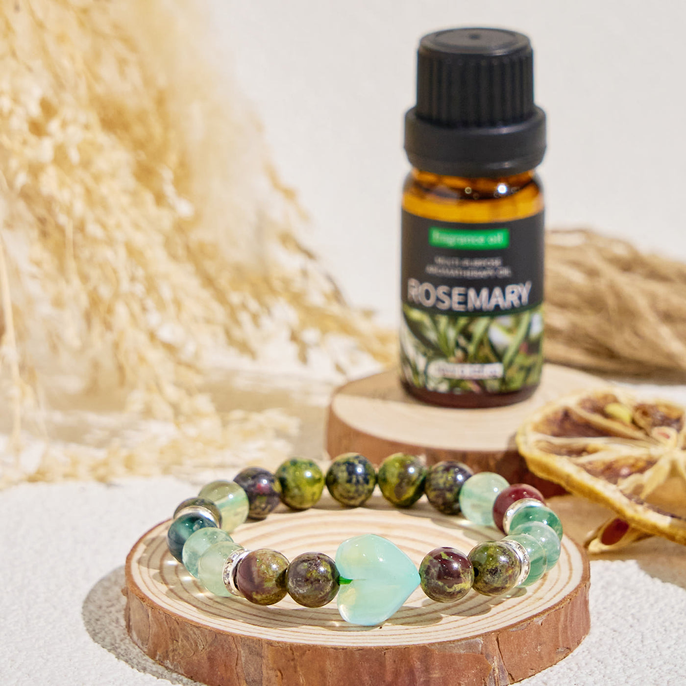 Olivenorma "​​Meadow Heart" Fluorite Mood Relief Essential Oil Bracelet - image 3
