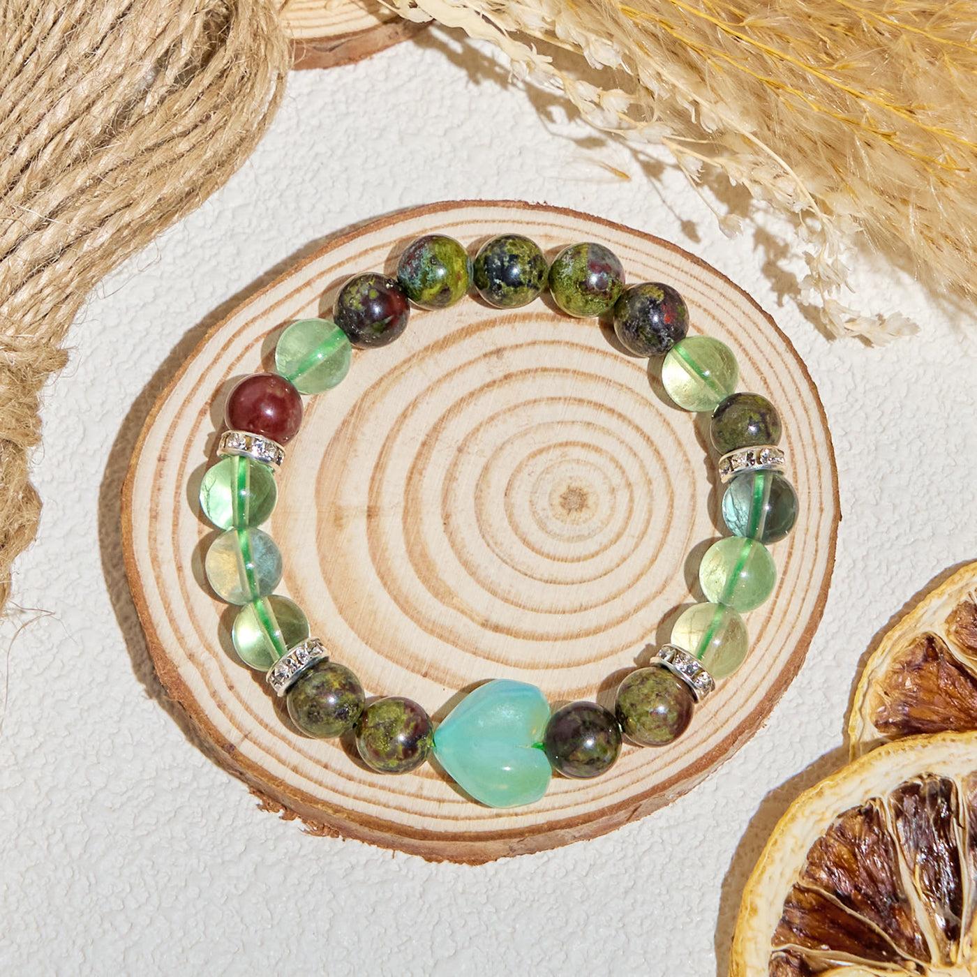 Olivenorma "​​Meadow Heart" Fluorite Mood Relief Essential Oil Bracelet - image 7