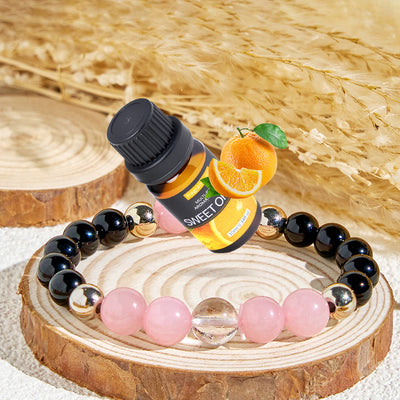Olivenorma "Rosé & Night" Love & Protection Essential Oil Bracelet - Bracelet + Sweet Orange Essential Oil - image 1