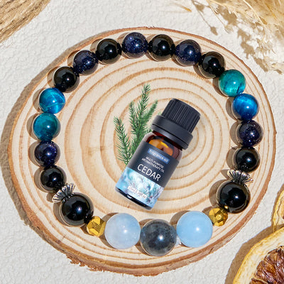 Olivenorma "Midnight Sky​" Obsidian Healing Essential Oil Bracelet - image 4