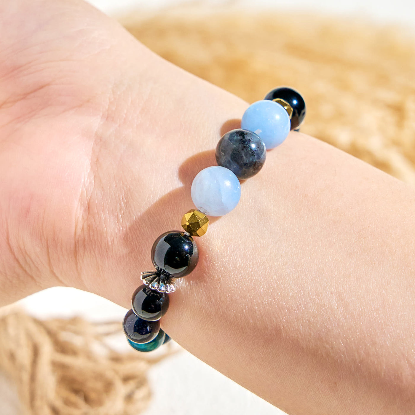 Olivenorma "Midnight Sky​" Obsidian Healing Essential Oil Bracelet - image 6