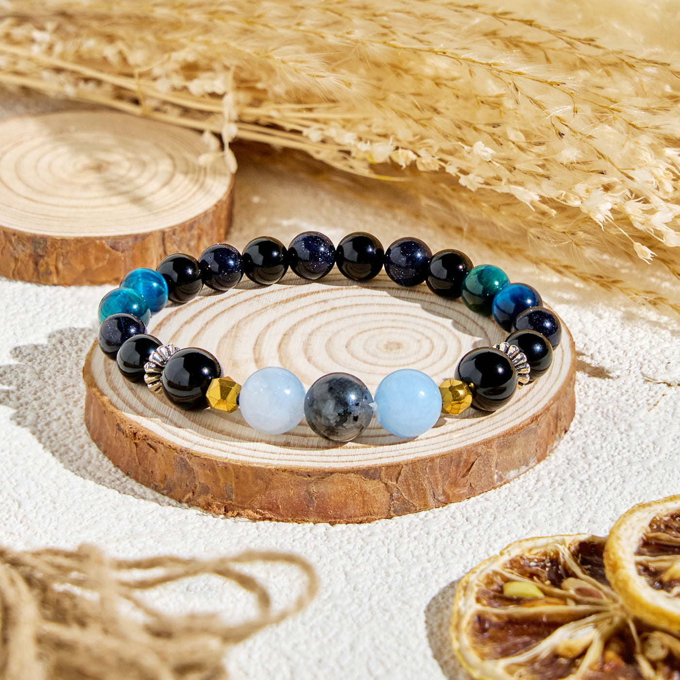 Olivenorma "Midnight Sky​" Obsidian Healing Essential Oil Bracelet - Bracelet Only - image 5