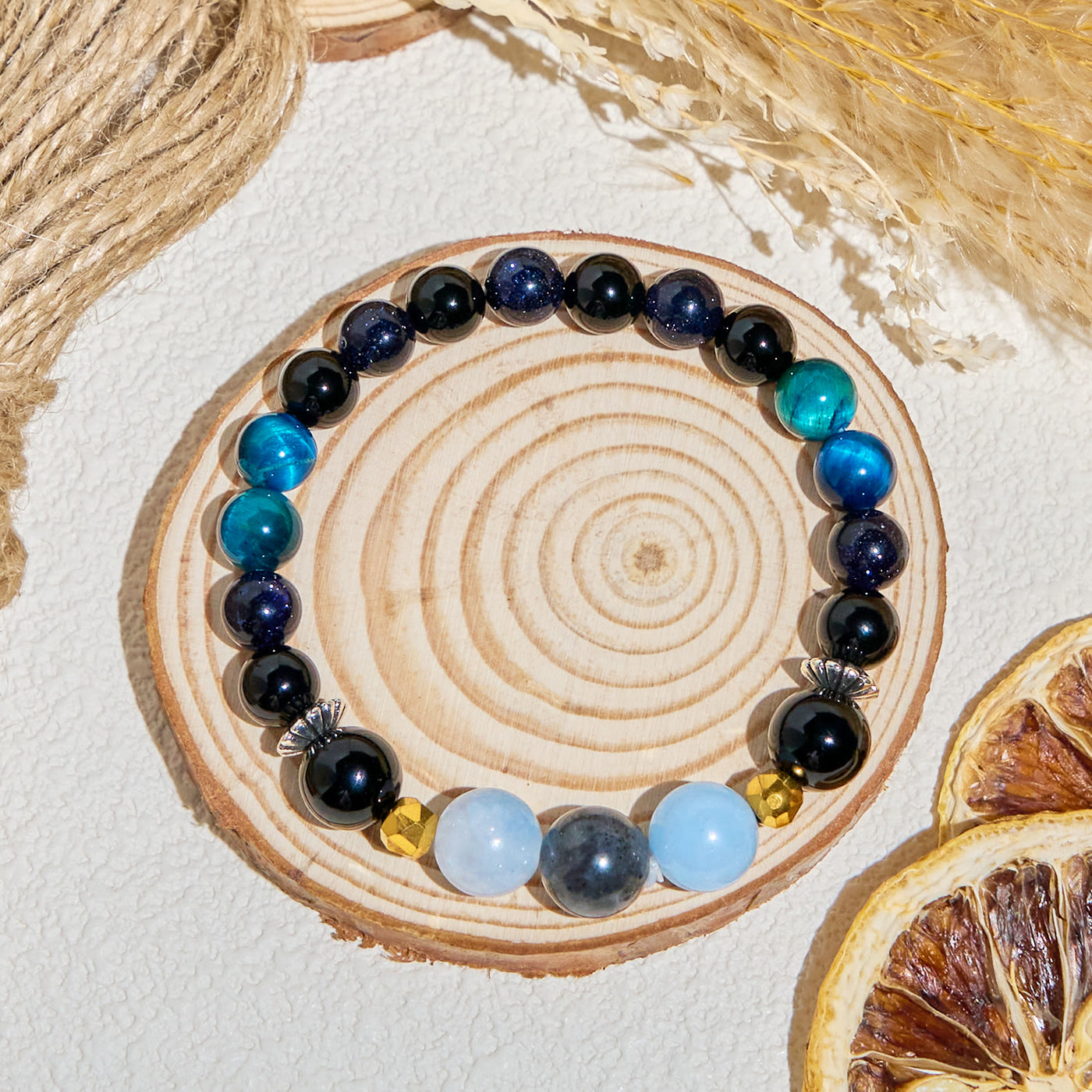 Olivenorma "Midnight Sky​" Obsidian Healing Essential Oil Bracelet - image 7