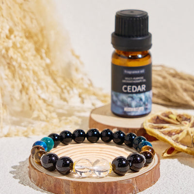 Olivenorma "Deep Palette" Clear Crystal Hematite Cleansing Essential Oil Bracelet - image 3