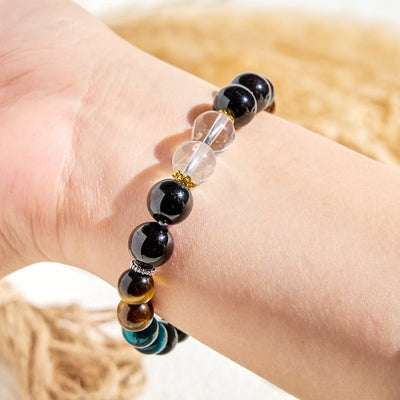 Olivenorma "Deep Palette" Clear Crystal Hematite Cleansing Essential Oil Bracelet - image 6
