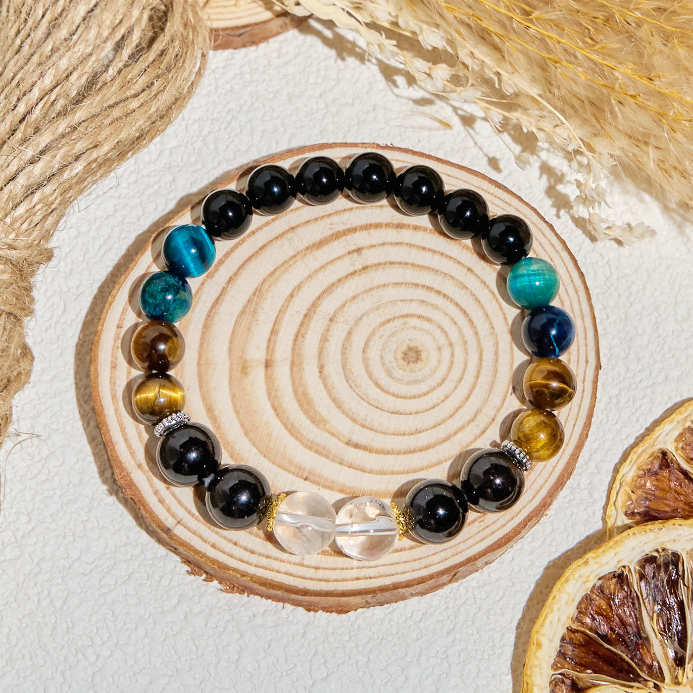 Olivenorma "Deep Palette" Clear Crystal Hematite Cleansing Essential Oil Bracelet - image 8