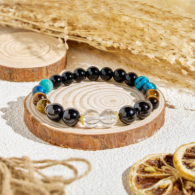 Olivenorma "Deep Palette" Clear Crystal Hematite Cleansing Essential Oil Bracelet - Bracelet Only - image 5