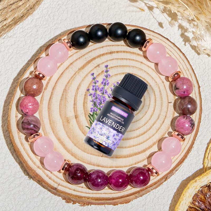 Olivenorma "​​Woodland Bloom​​" Rose Quartz Tranquility Essential Oil Bracelet - image 4